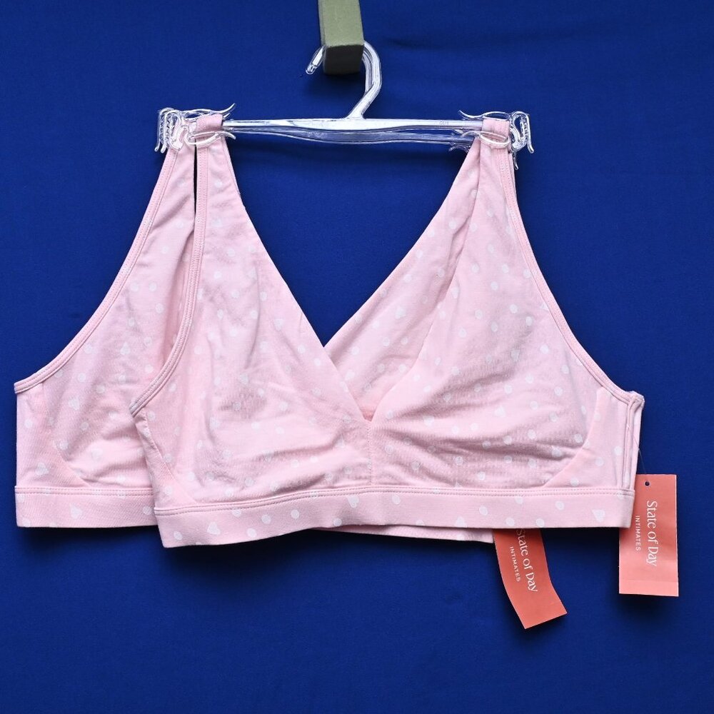 Macy's State of Day Cotton Pink Modal Comfort Bralette Bra Bundle Size M NWTS